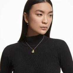 Swarovski Teddy Set Bear, Yellow, Gold-tone Plated