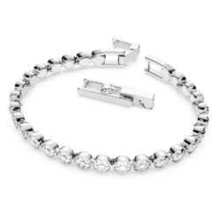 Swarovski Tennis Bracelet Round Cut, White, Rhodium Plated -Fashion Accessories Store tennis bracelet round cut white rhodium plated swarovski 1791305 2