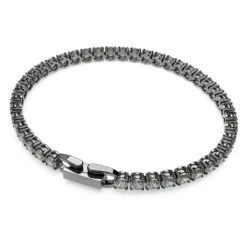 Swarovski Tennis Deluxe Bracelet Round Cut, Gray, Ruthenium Plated -Fashion Accessories Store tennis deluxe bracelet round cut gray ruthenium plated swarovski 5504678 4