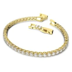 Swarovski Tennis Deluxe Bracelet Round Cut, White, Gold-tone Plated -Fashion Accessories Store tennis deluxe bracelet round cut white gold tone plated swarovski 5511544 2