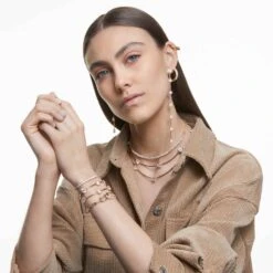 Swarovski Tennis Deluxe Bracelet Round Cut, White, Gold-tone Plated -Fashion Accessories Store tennis deluxe bracelet round cut white gold tone plated swarovski 5511544 4