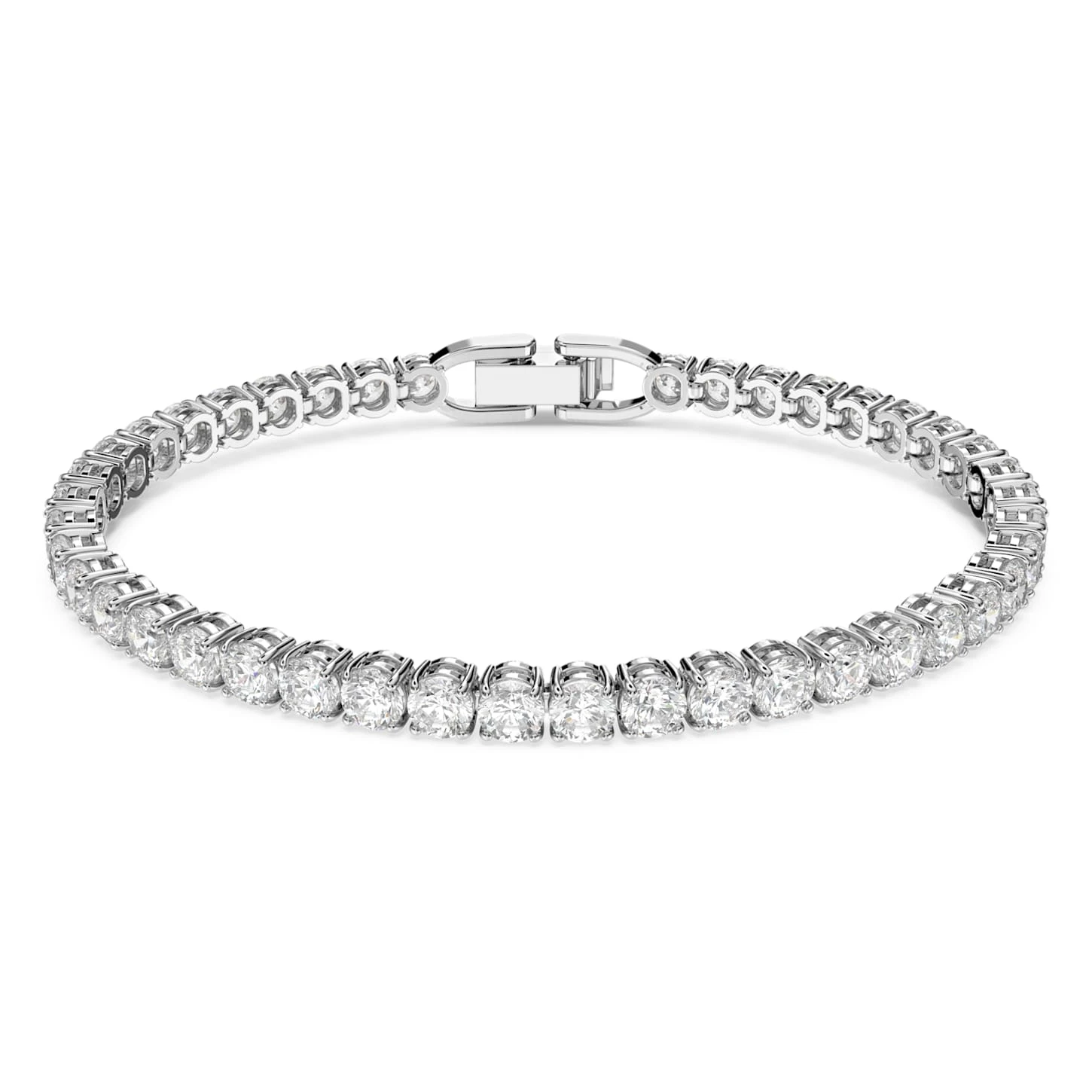 Swarovski Tennis Deluxe Bracelet Round Cut, White, Rhodium Plated 2 Swarovski Tennis Deluxe Bracelet Round Cut, White, Rhodium Plated - Image 2