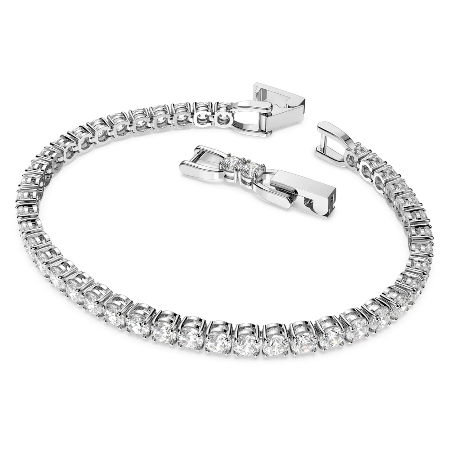 Swarovski Tennis Deluxe Bracelet Round Cut, White, Rhodium Plated 3 Swarovski Tennis Deluxe Bracelet Round Cut, White, Rhodium Plated - Image 3
