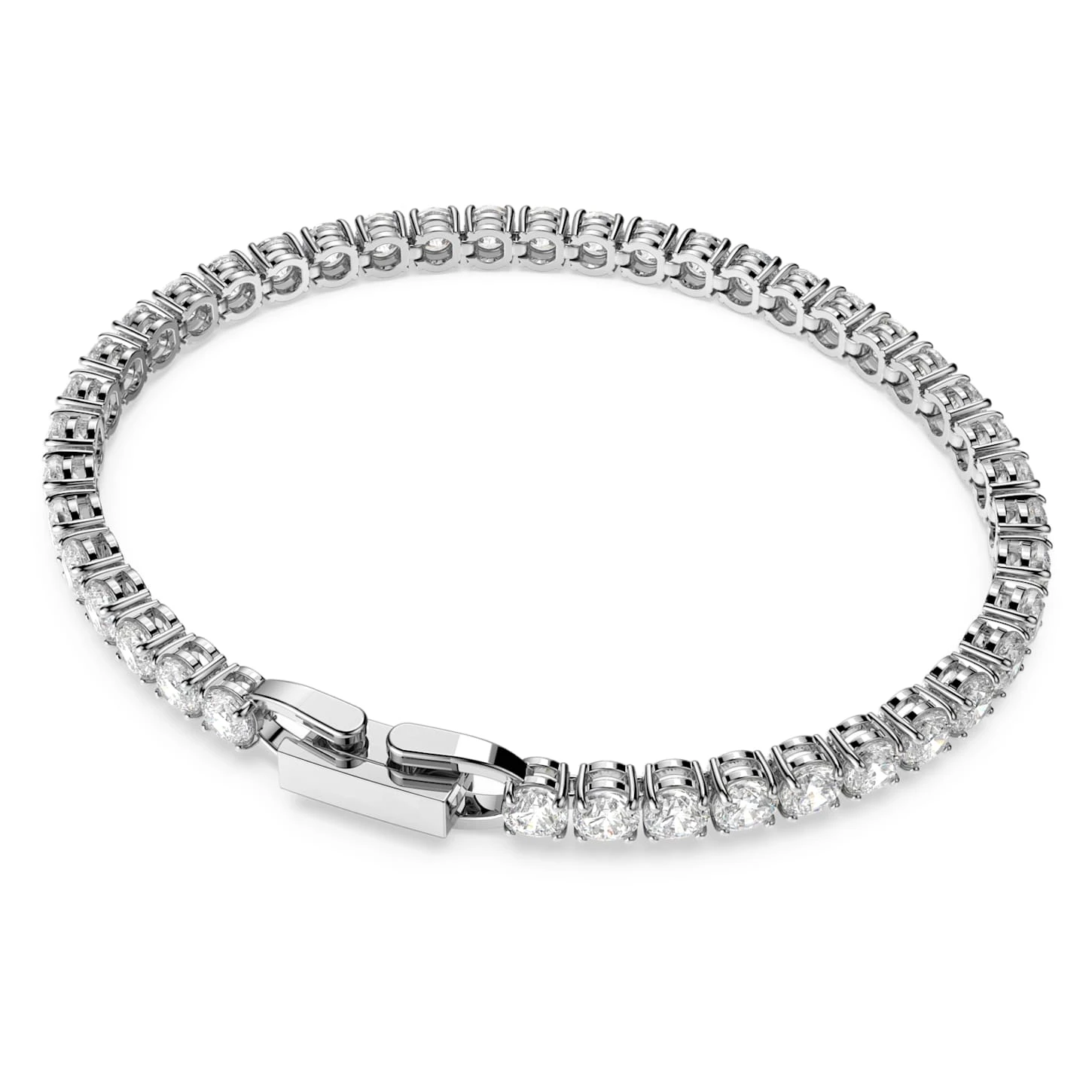 Swarovski Tennis Deluxe Bracelet Round Cut, White, Rhodium Plated 5 Swarovski Tennis Deluxe Bracelet Round Cut, White, Rhodium Plated - Image 5