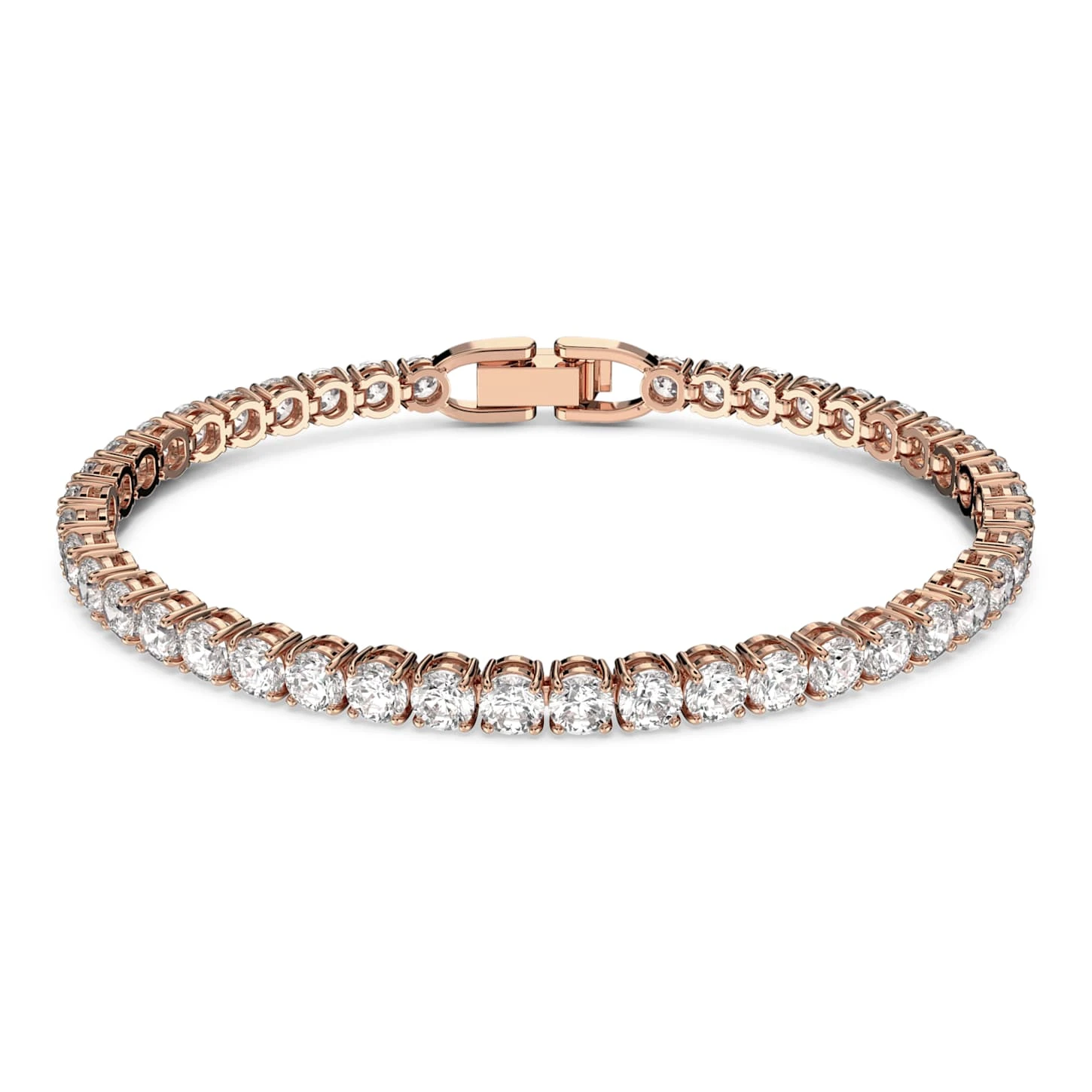 Swarovski Tennis Deluxe Bracelet Round Cut, White, Rose Gold-tone Plated 2 Swarovski Tennis Deluxe Bracelet Round Cut, White, Rose Gold-tone Plated - Image 2