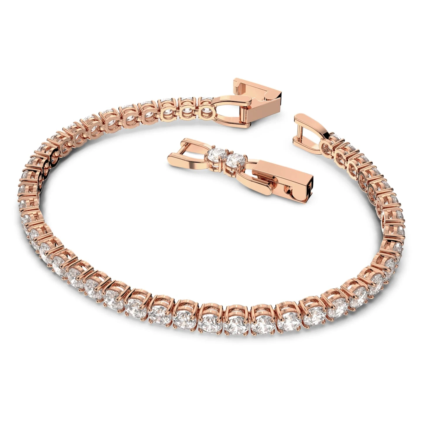Swarovski Tennis Deluxe Bracelet Round Cut, White, Rose Gold-tone Plated 3 Swarovski Tennis Deluxe Bracelet Round Cut, White, Rose Gold-tone Plated - Image 3