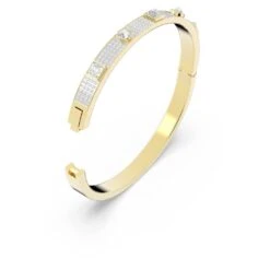 Swarovski Thrilling Bangle Mixed Cuts, Pavé, White, Gold-tone Plated -Fashion Accessories Store thrilling bangle mixed cuts pavC3A9 white gold tone plated swarovski 5561686 3