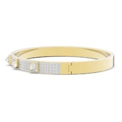 Swarovski Thrilling Bangle Mixed Cuts, Pavé, White, Gold-tone Plated -Fashion Accessories Store thrilling bangle mixed cuts pavC3A9 white gold tone plated swarovski 5561686 4