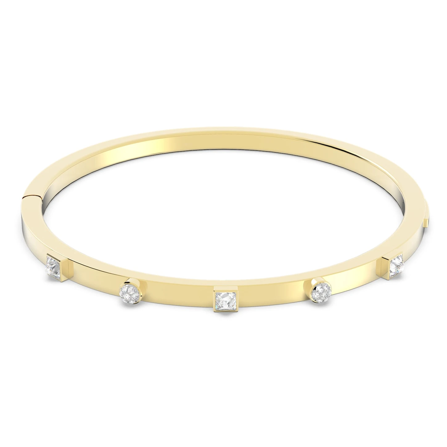 Swarovski Thrilling Bangle Mixed Cuts, White, Gold-tone Plated 2 Swarovski Thrilling Bangle Mixed Cuts, White, Gold-tone Plated - Image 2