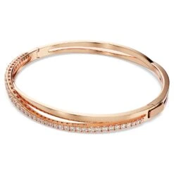 Swarovski Twist Bracelet White, Rose Gold-tone Plated -Fashion Accessories Store twist bracelet white rose gold tone plated swarovski 5620552 2