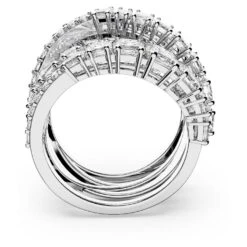Swarovski Twist Wrap Ring Mixed Cuts, White, Rhodium Plated -Fashion Accessories Store twist wrap ring mixed cuts white rhodium plated swarovski 5580952 4