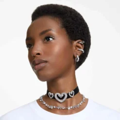 Swarovski Una Choker Heart (3), White, Rhodium Plated -Fashion Accessories Store una choker heart 28329 white rhodium plated swarovski 5644909 4