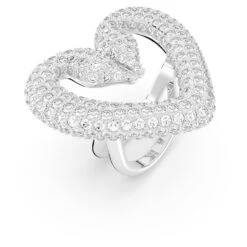 Swarovski Una Cocktail Ring Heart, Large, White, Rhodium Plated 7 Swarovski Una Cocktail Ring Heart, Large, White, Rhodium Plated -Fashion Accessories Store una cocktail ring heart large white rhodium plated swarovski 5627367 2