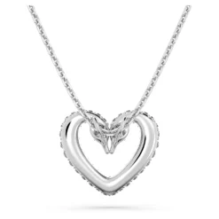 Swarovski Una Pendant Heart, Medium, White, Rhodium Plated -Fashion Accessories Store una pendant heart medium white rhodium plated swarovski 5625533 3