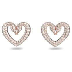 Swarovski Una Stud Earrings Pavé, Heart, Medium, White, Rose Gold-tone Plated -Fashion Accessories Store una stud earrings pavC3A9 heart medium white rose gold tone plated swarovski 5628659 4