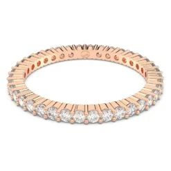 Swarovski Vittore Ring Round Cut, White, Rose Gold-tone Plated