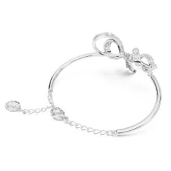 Swarovski Volta Bangle Bow, White, Rhodium Plated -Fashion Accessories Store volta bangle bow white rhodium plated swarovski 5647563 4