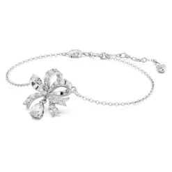 Swarovski Volta Bracelet Bow, White, Rhodium Plated -Fashion Accessories Store volta bracelet bow white rhodium plated swarovski 5647581 2