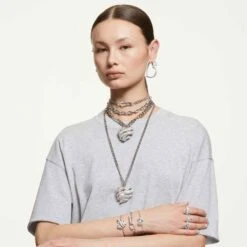 Swarovski Volta Bracelet Heart, White, Rhodium Plated -Fashion Accessories Store volta bracelet heart white rhodium plated swarovski 5652789 5