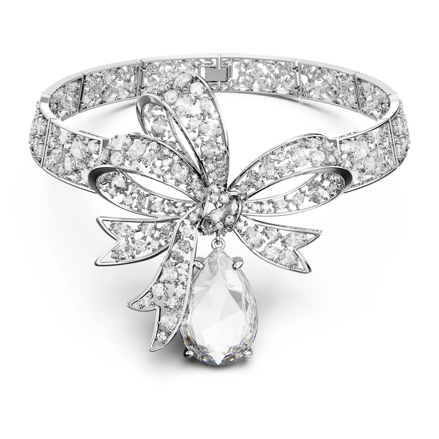 Swarovski Volta Choker Bow, White, Rhodium Plated 2 Swarovski Volta Choker Bow, White, Rhodium Plated - Image 2