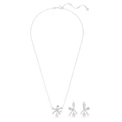Swarovski Volta Set Bow, White, Rhodium Plated 7 Swarovski Volta Set Bow, White, Rhodium Plated -Fashion Accessories Store volta set bow white rhodium plated swarovski 5660118 2
