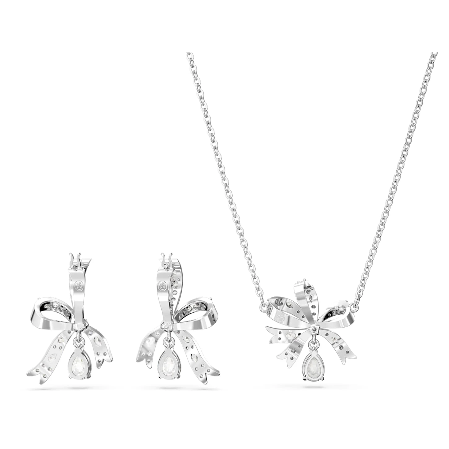 Swarovski Volta Set Bow, White, Rhodium Plated 5 Swarovski Volta Set Bow, White, Rhodium Plated - Image 5