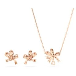 Swarovski Volta Set Bow, White, Rose Gold-tone Plated -Fashion Accessories Store volta set bow white rose gold tone plated swarovski 5661680 4