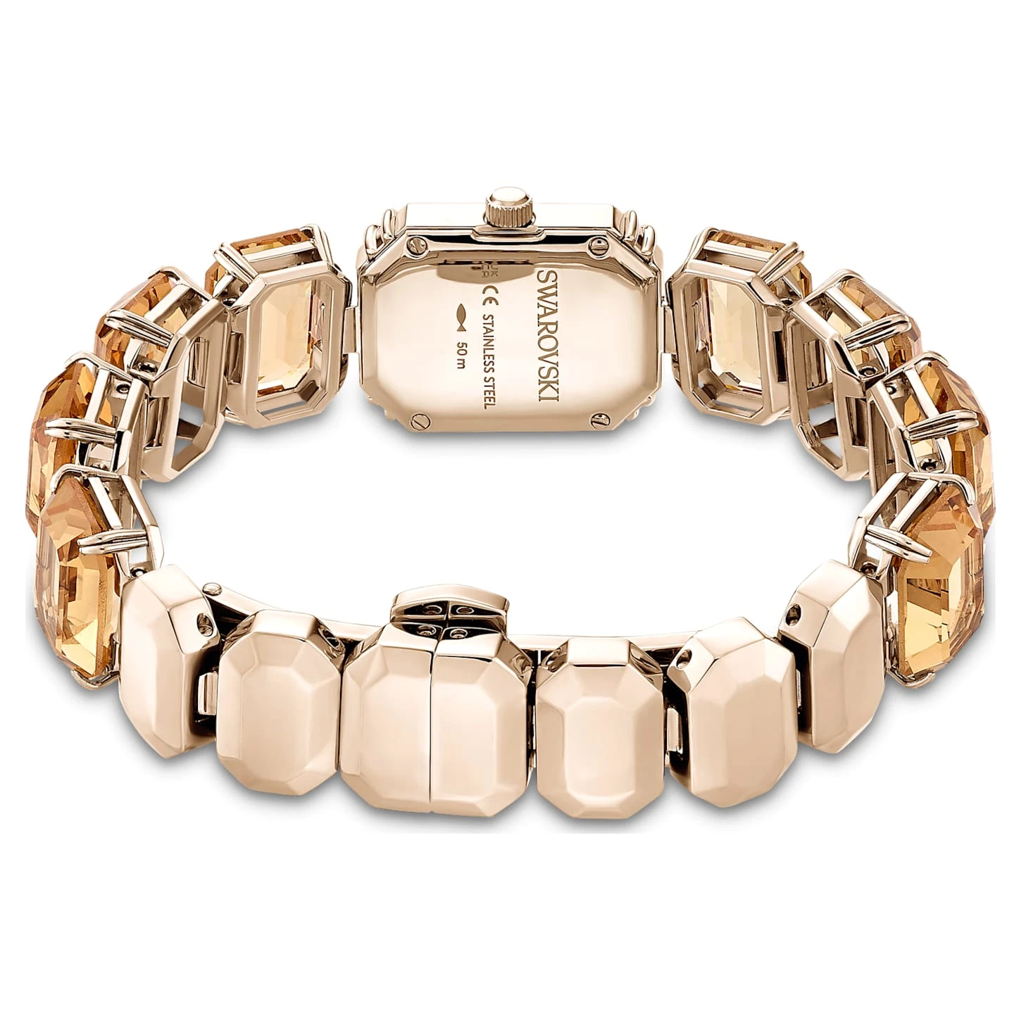 Swarovski Watch Octagon Cut Bracelet, Brown, Champagne Gold-tone Finish 4 Swarovski Watch Octagon Cut Bracelet, Brown, Champagne Gold-tone Finish - Image 4