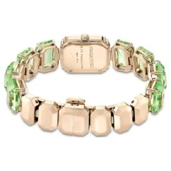 Swarovski Watch Octagon Cut Bracelet, Green, Champagne Gold-tone Finish -Fashion Accessories Store watch octagon cut bracelet green champagne gold tone finish swarovski 5630834 3