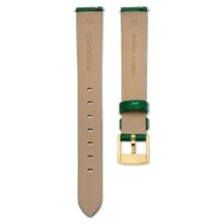 Swarovski Watch Strap 13 Mm (0.51") Width, Leather With Stitching, Green, Gold-tone Finish -Fashion Accessories Store watch strap 13 mm 280.512229 width leather with stitching green gold tone finish swarovski 5674161 5
