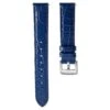 Swarovski Watch Strap 15 Mm (0.59") Width, Leather With Stitching, Blue, Stainless Steel