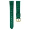 Swarovski Watch Strap 16 Mm (0.63") Width, Leather With Stitching, Green, Gold-tone Finish