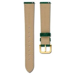 Swarovski Watch Strap 16 Mm (0.63") Width, Leather With Stitching, Green, Gold-tone Finish -Fashion Accessories Store watch strap 16 mm 280.632229 width leather with stitching green gold tone finish swarovski 5680906 2