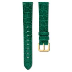 Swarovski Watch Strap 16 Mm (0.63") Width, Leather With Stitching, Green, Gold-tone Finish -Fashion Accessories Store watch strap 16 mm 280.632229 width leather with stitching green gold tone finish swarovski 5680906 3