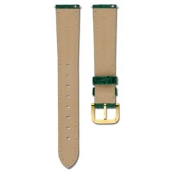 Swarovski Watch Strap 16 Mm (0.63") Width, Leather With Stitching, Green, Gold-tone Finish -Fashion Accessories Store watch strap 16 mm 280.632229 width leather with stitching green gold tone finish swarovski 5680906 5