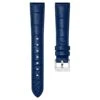 Swarovski Watch Strap 17 Mm (0.67") Width, Leather With Stitching, Blue, Stainless Steel