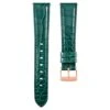 Swarovski Watch Strap 17 Mm (0.67") Width, Leather With Stitching, Green, Rose Gold-tone Finish